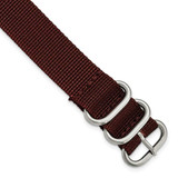 Image of 26mm 10.5" Brown Military-style Nylon Silver-tone Buckle Watch Band