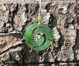 Natural Untreated 26mm Nephrite Jade Koru Pendant