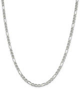 Image of 28" Sterling Silver 3.75mm Figaro Anchor Chain Necklace