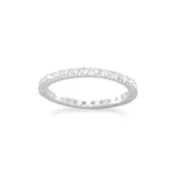 Image of 2mm (0.08") CZ Eternity Band Ring 925 Sterling Silver