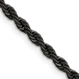 Image of 30" Stainless Steel Polished Black IP-plated 4mm Rope Chain Necklace