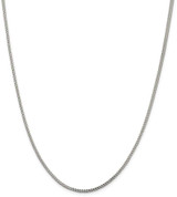Image of 30" Sterling Silver 2mm Diamond-cut Square Franco Chain Necklace