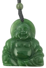 Image of 35mm Genuine Natural Nephrite Jade Happy Buddha Pendant (J-3414-2)
