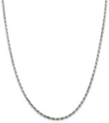 Image of 36" Sterling Silver 2.5mm Diamond-cut Rope Chain Necklace