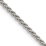 Image of 36" Sterling Silver Rhodium-plated 2.5mm Round Spiga Chain Necklace