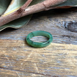 Natural Untreated 5mm Solid Nephrite Jade Narrow Band Ring