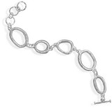 Image of 6.5"+1" Geometric Design Bracelet 925 Sterling Silver - LIMITED STOCK