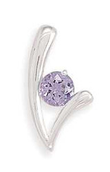 Image of 6mm (1/4") Round Amethyst "V" Look Slide 925 Sterling Silver - LIMITED STOCK