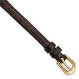 Image of 6mm 6.75" Brown Smooth Leather Gold-tone Buckle Watch Band