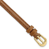 Image of 6mm 6.75" Havana Smooth Leather Gold-tone Buckle Watch Band