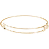 Image of 7" 14K Yellow Gold Noble Bangle Charm Bracelet by Rembrandt
