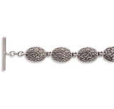 Image of 7" Oxidized Cobblestone Toggle Bracelet 925 Sterling Silver - LIMITED STOCK