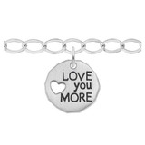 Image of 7" Sterling Silver Charm Bracelet w/ "Love You More" Charm by Rembrandt