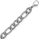 Image of 8" 11.8mm (7/16") Stainless Steel Figaro Chain - CLEARANCE