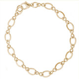 Image of 8" 14K Yellow Gold Large Figure Eight Link Classic Charm Bracelet by Rembrandt