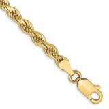 Image of 9" 10k Yellow Gold 3.5mm Shiny-Cut Rope Chain Anklet