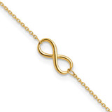 Image of 9" 10K Yellow Gold Polished Infinity Symbol Anklet