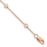 Image of 9" 14K Rose Gold True Origin 0.52ctw Lab-Created Diamond Station Anklet