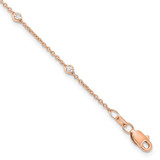 Image of 9" 14K Rose Gold True Origin Lab-Created Diamond Station Anklet