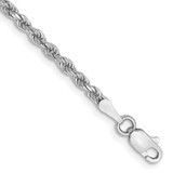 Image of 9" 14k White Gold 2.25mm Shiny-Cut Rope Chain Anklet
