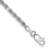 Image of 9" 14k White Gold 2.75mm Shiny-Cut Rope Chain Anklet