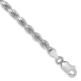 Image of 9" 14k White Gold 3.5mm Shiny-Cut Rope Chain Anklet