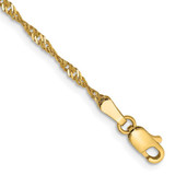 Image of 9" 14K Yellow Gold 1.70mm Singapore Chain Anklet