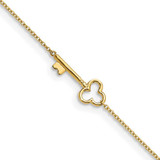 Image of 9"+1" 14K Yellow Gold Polished Key Anklet