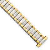 Image of 9-13mm 6.75" Ladies Long Two-tone Expansion Stainless Steel Watch Band