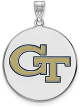 Image of 925 Silver Georgia Institute of Technology Large Enamel Disc Pendant by LogoArt