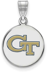 Image of 925 Silver Georgia Institute of Technology Medium Enamel Disc Pendant by LogoArt