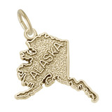 Image of Alaska Map Charm (Choose Metal) by Rembrandt