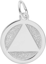 Image of Alcoholics Anonymous (AA) Symbol Charm (Choose Metal) by Rembrandt