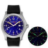 Image of ArmourLite Field Series Tritium Mens Watch AL133 - Swiss Made - 42mm - Blue Dial - Shatterproof Armourglass - Flexible Polyurethane Band