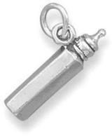 Image of Baby Bottle Charm 925 Sterling Silver