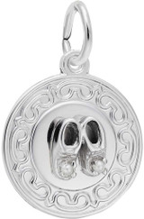 Image of Baby Shoe w/ Simulated Pearls Charm (Choose Metal) by Rembrandt