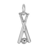 Image of Baseball Bats w/ Baseball Charm (Choose Metal) by Rembrandt