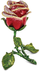 Image of Bejeweled ROSETTE Rose w/Ring Pad Trinket Box (Gifts)
