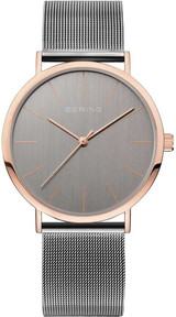 Image of Bering Time - Classic - Unisex Grey & Pink Milanese Mesh Watch 13436-369