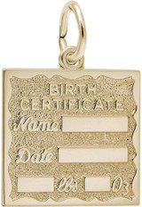Image of Birth Certificate Charm (Choose Metal) by Rembrandt
