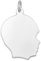 Image of Boy Silhouette Charm 925 Sterling Silver