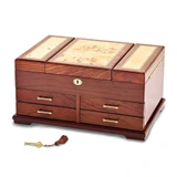 Image of Bubinga (African Rosewood) Veneers w/ Mapa Burl Inlay Jewelry Box
