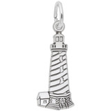 Image of Cape Hatteras, NC Flat Lighthouse Charm (Choose Metal) by Rembrandt