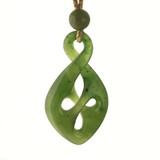 33mm Carved Twist Natural Untreated Nephrite Jade Pendant