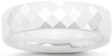 Image of Ceramic White 6mm Faceted Polished Band Ring