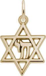 Image of Chai Star Of David Charm (Choose Metal) by Rembrandt