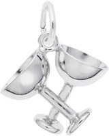 Image of Champagne Glasses Charm (Choose Metal) by Rembrandt