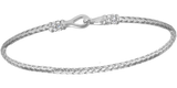 Image of Charles Garnier - "Alena" - Rhodium-Plated Sterling Silver 2mm Woven Hook CZ Bangle Bracelet