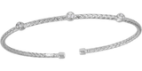 Image of Charles Garnier - "Darsi" - 2mm Rhodium-Plated Sterling Silver w/ CZ Cuff Bracelet