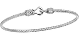 Image of Charles Garnier - "Jane" - Rhodium-Plated Sterling Silver 2mm Woven CZ Bangle Bracelet